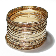 Bracelet faux bijoux brass rods set 24 bracelets in pale gold color BZ-BR-00500 Image 2