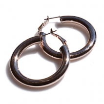 Earrings faux bijoux brass hoops in rose gold color BZ-ER-00650 image 3