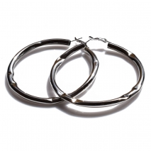 Earrings faux bijoux brass hoops in silver color BZ-ER-00653 image 3