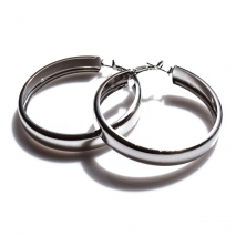 Earrings faux bijoux brass hoops in silver color BZ-ER-00657 image 3