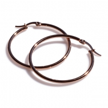 Earrings stainless steel hoops in rose gold color BZ-ER-00666 image 3