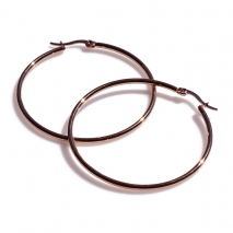 Earrings stainless steel hoops in rose gold color BZ-ER-00669 image 3