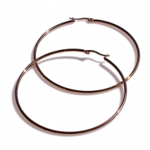Earrings stainless steel hoops in rose gold color BZ-ER-00675 image 3