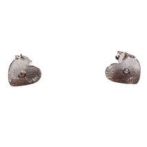 Χειροποίητα ασημένια σκουλαρίκια Eight-ER-00401 καρδιές από ροδιωμένο ασήμι 925ο με ημιπολύτιμες πέτρες (ζιργκόν)