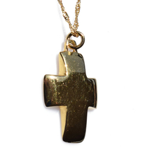 Χειροποίητος ασημένιος σταυρός 925ο με αλυσίδα και κορδόνι σε χρυσή επιμετάλλωση IJ-090007E Εικόνα 2
