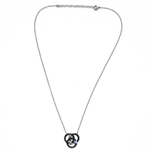 Handmade sterling silver necklace 925o forged three circles with silver plating and white zirconia IJ-040004A Image 2