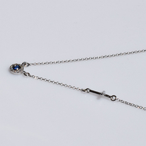 Χειροποίητο ασημένιο κολιέ 925ο ματάκι σταυρός σε ασημί επιμετάλλωση με μπλε και λευκά ζιργκόν IJ-040076A Εικόνα 3