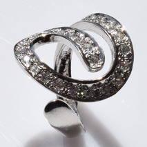 Χειροποίητο ασημένιο δαχτυλίδι 925ο σε ασημί επιμετάλλωση με λευκά ζιργκόν IJ-010072A Εικόνα 3