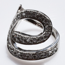 Χειροποίητο ασημένιο δαχτυλίδι 925ο σε ασημί επιμετάλλωση με λευκά ζιργκόν IJ-010072A Εικόνα 4