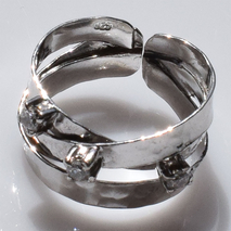 Handmade sterling silver ring 925o forged with silver plating and white zirconia IJ-010109A Image 4
