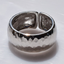 Χειροποίητο ασημένιο δαχτυλίδι βέρα 925ο σφυρήλατο σε ασημί επιμετάλλωση IJ-010113A Εικόνα 4