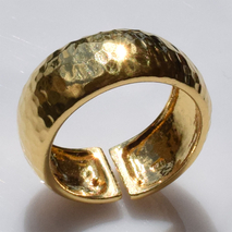 Χειροποίητο ασημένιο δαχτυλίδι βέρα 925ο σφυρήλατο σε χρυσή επιμετάλλωση IJ-010113B Εικόνα 3