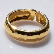 Χειροποίητο ασημένιο δαχτυλίδι βέρα 925ο σφυρήλατο σε χρυσή επιμετάλλωση IJ-010114B Εικόνα 4