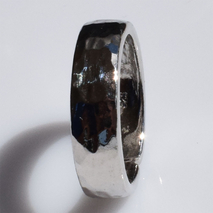 Χειροποίητο ασημένιο δαχτυλίδι βέρα 925ο σφυρήλατο σε ασημί επιμετάλλωση IJ-010119A Εικόνα 2