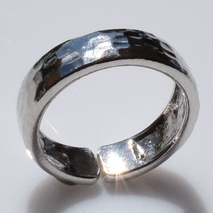Χειροποίητο ασημένιο δαχτυλίδι βέρα 925ο σφυρήλατο σε ασημί επιμετάλλωση IJ-010119A Εικόνα 3