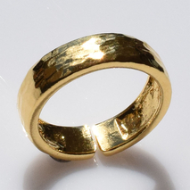 Χειροποίητο ασημένιο δαχτυλίδι βέρα 925ο σφυρήλατο σε χρυσή επιμετάλλωση IJ-010119B Εικόνα 3