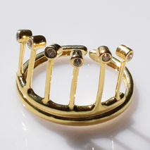 Χειροποίητο ασημένιο δαχτυλίδι 925ο κορώνα στέμμα σε χρυσή επιμετάλλωση με λευκά ζιργκόν IJ-010188B Εικόνα 4