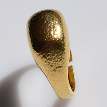 Χειροποίητο ασημένιο δαχτυλίδι 925ο σεβαλιέ chevalier σφυρήλατο σε χρυσή επιμετάλλωση IJ-010212B Εικόνα 2