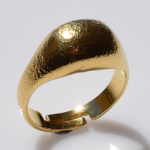 Χειροποίητο ασημένιο δαχτυλίδι 925ο σεβαλιέ chevalier σφυρήλατο σε χρυσή επιμετάλλωση IJ-010212B Εικόνα 3