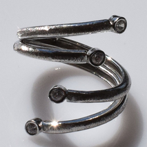Χειροποίητο ασημένιο δαχτυλίδι 925ο σε ματ ασημί επιμετάλλωση με λευκά ζιργκόν IJ-010237A Εικόνα 4