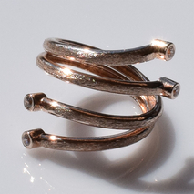 Χειροποίητο ασημένιο δαχτυλίδι 925ο σε ματ ροζ χρυσή επιμετάλλωση με λευκά ζιργκόν IJ-010237C Εικόνα 4