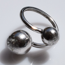 Handmade sterling silver ring 925o spheres forged with mat silver plating and white zirconia IJ-010352A Image 3