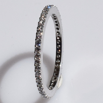 Χειροποίητο ασημένιο δαχτυλίδι βεράκι 925ο σειρέ σε ασημί επιμετάλλωση με λευκά ζιργκόν IJ-010375A Εικόνα 2