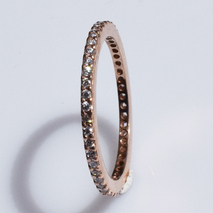 Χειροποίητο ασημένιο δαχτυλίδι βεράκι 925ο σειρέ σε ροζ χρυσή επιμετάλλωση με λευκά ζιργκόν IJ-010375C Εικόνα 2