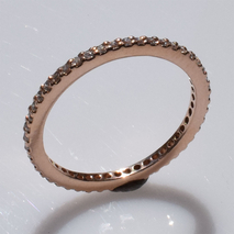 Χειροποίητο ασημένιο δαχτυλίδι βεράκι 925ο σειρέ σε ροζ χρυσή επιμετάλλωση με λευκά ζιργκόν IJ-010375C Εικόνα 3