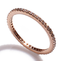 Χειροποίητο ασημένιο δαχτυλίδι βεράκι 925ο σειρέ σε ροζ χρυσή επιμετάλλωση με λευκά ζιργκόν IJ-010375C
