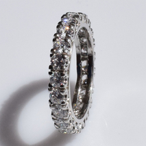 Χειροποίητο ασημένιο δαχτυλίδι βεράκι 925ο σειρέ σε ασημί επιμετάλλωση με λευκά ζιργκόν IJ-010399A Εικόνα 2
