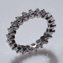 Χειροποίητο ασημένιο δαχτυλίδι βεράκι 925ο σειρέ σε ασημί επιμετάλλωση με λευκά ζιργκόν IJ-010400A Εικόνα 3