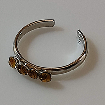 Δαχτυλίδι ποδιού (για τα δάχτυλα του ποδιού) φο μπιζού ορείχαλκος με μελί κρυστάλλους σε ασημί χρώμα BZ-RG-00406 Εικόνα 2