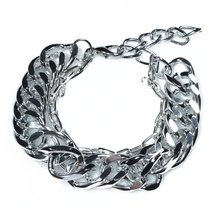 Bracelet faux bijoux brass chain in silver color BZ-BR-00523