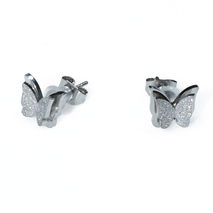Earrings stainless steel butterflies in silver color BZ-ER-00732