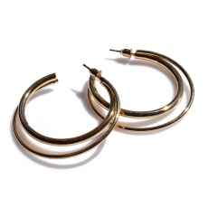 Earrings faux bijoux brass hoops in gold color BZ-ER-00642 image 3