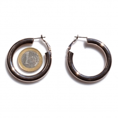 Earrings faux bijoux brass hoops in rose gold color BZ-ER-00650 compare size to 1 euro coin