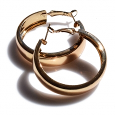 Earrings faux bijoux brass hoops in gold color BZ-ER-00656 image 3