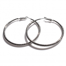 Earrings faux bijoux brass hoops in silver color BZ-ER-00659 image 3
