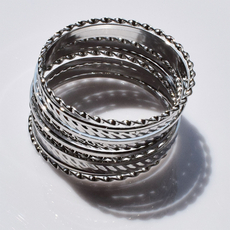 Bracelet faux bijoux brass rods set 14 bracelets in silver color BZ-BR-00531 Image 4