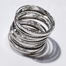 Bracelet faux bijoux brass rods set 15 bracelets in silver color BZ-BR-00532 Image 5