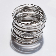 Bracelet faux bijoux brass rods set 15 bracelets in silver color BZ-BR-00532 Image 6