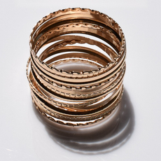 Bracelet faux bijoux brass rods set 15 bracelets in pale gold color BZ-BR-00533 Image 4