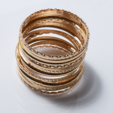 Bracelet faux bijoux brass rods set 15 bracelets in pale gold color BZ-BR-00533 Image 5