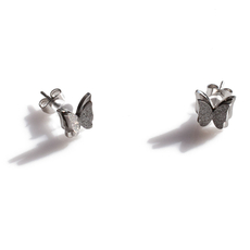 Earrings stainless steel butterflies in silver color BZ-ER-00732 Image 4
