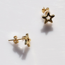 Earrings stainless steel stars in gold color BZ-ER-00737 Image 2