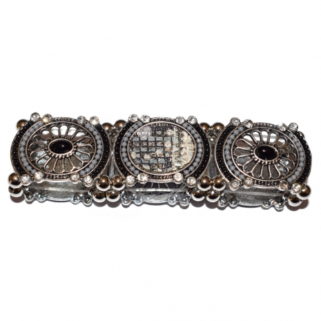 Bracelet faux bijoux antique with crystals in silver color BZ-BR-00351 Image 2