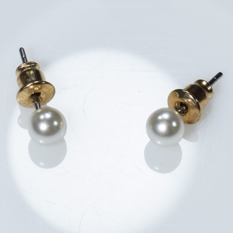 Earrings faux bijoux with pearl in pale gold color BZ-ER-00573 Image 2