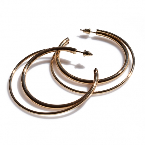 Earrings faux bijoux brass hoops in gold color BZ-ER-00644 image 3