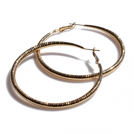 Earrings faux bijoux brass hoops in gold color BZ-ER-00660 image 3
